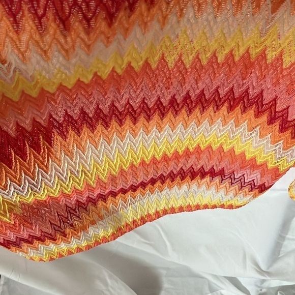 C & C California: Sheer red/orange/yellow beach coverup with pockets- M - Picture 7 of 16